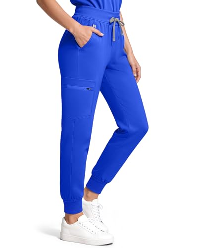 Image of Medical Scrubs for Women Pants, Soft Stretch & Breathable Joggers | Drawstring Womens Scrub Cargo Pants with 5 Utility Pockets, Bottoms Keep 12-Hour Shift Comfort for Healthcare Professionals