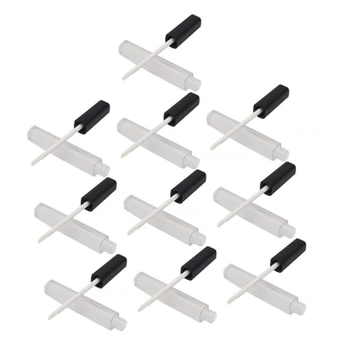 Gogogmee 10 piezas Unidades Tubos para Brillo de Labios Envases Vacíos para Bálsamo Labial Diseño Mate Práctico y Portátil para Mujeres