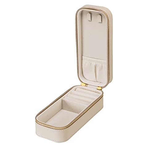 PURELEI® Travel Case Jewellery Storage | Space-Saving Faux Leather Jewellery Box | Organiser for Necklaces, Earrings, Bracelets & Rings | 16.5 x 6.5 x 5 cm Cover