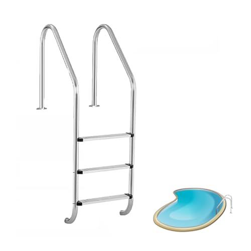 Escalera para piscina con 3 peldaños de acero inoxidable miniatura 1