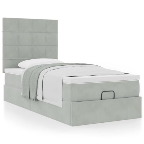 Vetnasa Estructura Cama otomana colchones Gris Claro 90x200cm Mobiliario, Camas y Accesorios, Camas y somieres Gris 66,91 KG