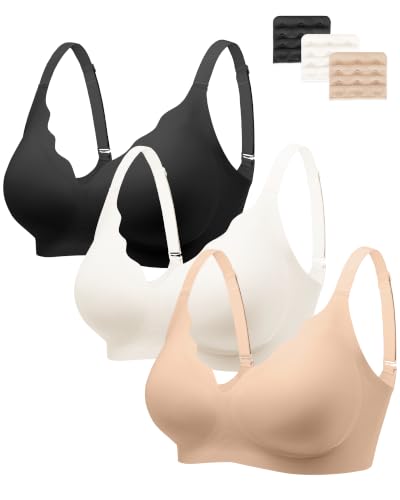 Image of Seamless Wireless Bra for Women with Support - No Underwire Full Coverage Push Up Comfort Bras - Back Fat Smoothing Bralettes
