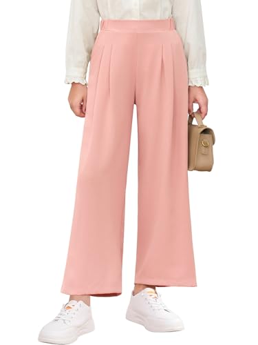 Image of Haloumoning Girls Uniform Pants Kids Wide Leg Dress Pants 5-14 Years