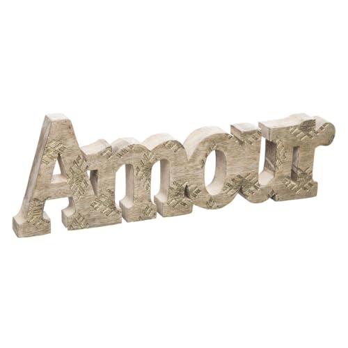 Paris Prix Atmosphera Créateur d'intérieur - Mot à Poser Déco en Bois Amour 30cm Beige