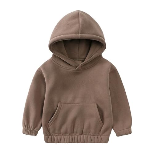 Kids Outfit Soft Cotton Warm Crewneck Long Sleeve Hooded Solid Color Sweatshirt Sweatsuit For Boys Or Girls3