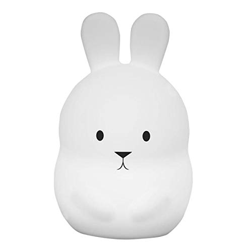 Lumisky Lichtgevende haas meerkleurig draadloos met batterij Bunny LED RGB 19 cm, siliconen, wit, 12 x 12 x H19