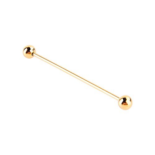 Zerone 2 Pz Uomo Placcato Oro Tono Collare in Acciaio Tie Pin Stud Barbell Bar Clip Clasp Spilla 6 CM