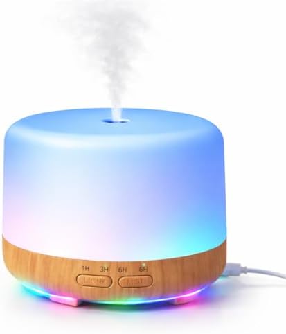 Difusor de Aroma USB Tipo-C Ultrassônico com LED Colorido, Umidif...