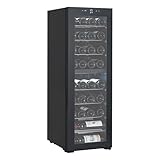 39 Bottle Wine Cooler, Mini Wine Fridge with Digital Temperature Control, Freestanding Dual Zone Wine Cellar Beverage Refrigerator, Tempered Glass Door, Quiet Operation Fridge for Home Kitchen Office