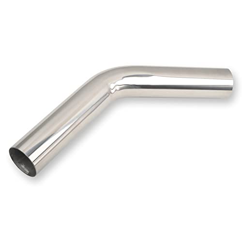 Image of 2.25 Inch 45 Degree DIY Custom Mandrel Exhaust Pipe Tube Pipe, T304 Stainless Steel, Universal Fit, 15.75 Inch Length, 2.25'' OD Mandrel Bend Pipe