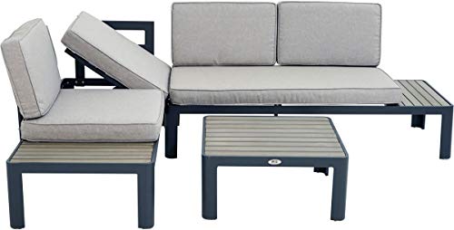 Preisvergleich Produktbild Ploß GmbH Dallas Ecklounge Aluminium Anthrazit
