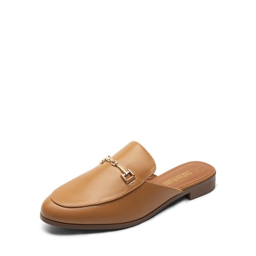 Image of DREAM PAIRS Mules for Women Flats Slip on Comfortable | Pointed Toe Slip on Slides Buckle Lightweight Loafers Shoes for Office Work Business and Casual Wear