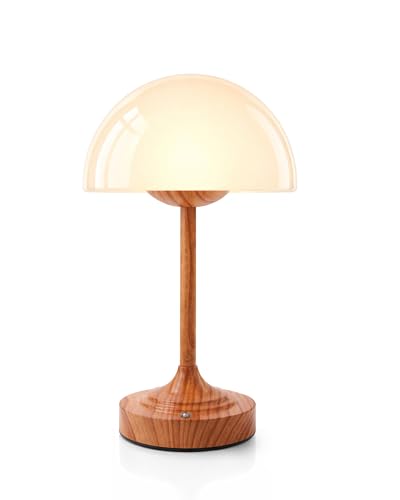 Image of LIT AMPO 11.8" H Cordless Rechargeable Glass Mushroom Table Lamp