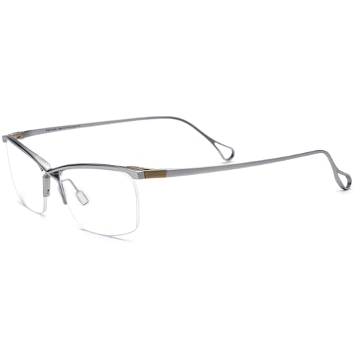 Image of FONEX Pure Titanium Glasses Frame Men Semi Rimless Square Eyeglasses Eyewear DTX416
