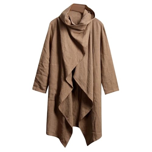 Men's Lightweight Long Jacket Trench Slim Fit Dress Coat Open Front Casual Cardigan Blazer Fall Winter Outwear