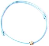 Pulsera con forma de estrella para mujer, hombre, niño, pulsera trenzada con cuerda ajustable, regalo de pareja para mamá e hija bluDurability