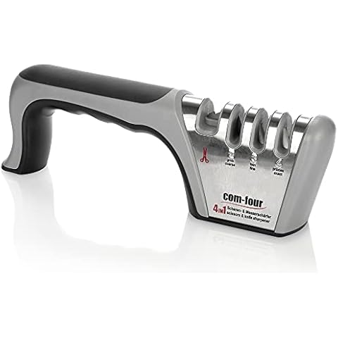 COM-FOUR® Premium Messerschärfer mit 4 Stufen Cover