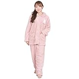 [Luanna Jena] ミッフィー ルームウェア レディース パジャマ 腹巻き付き あったか 温活 冷え防止 部屋着 ふわもこ 長袖 上下セット 誕生日 miffy プレゼント ギフト QWMI07 (ピンク)