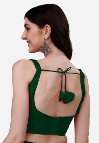 Image of Pujia Mills Women's Heavy Phantom Silk Bollywood Style Sleeveless Trendy Blouse(Veda)