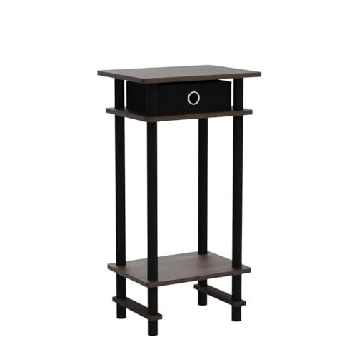 Image of Furinno Turn-N-Tube Set of 2 Toolless 3-Tier Side Table, Amber Pine