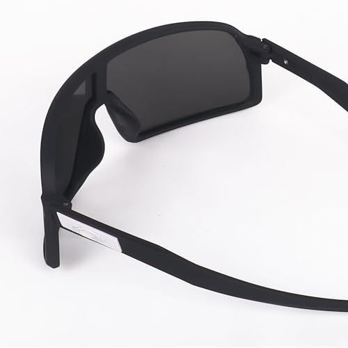 Image of IFLASH Non Polarized Mirrored Oversized Sports Sunglasses for Men Women, Outdoor Cricket Cycling Hiking Fishing Running Driving Baseball UV 400 Protection Anti Glare Goggles (BLACK)