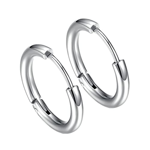 Boucles d'oreilles créoles Feng Shui en acier inoxydable unisexe