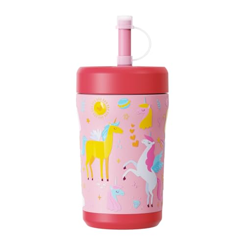 Image of Sursip Toddler Cups Spill Proof with Straw and Lid, 12oz Sippy Cups