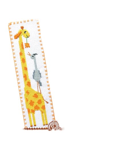 Image of Povitrulya Counted Cross Stitch Kit - DIY Kits for Adults Or Kids - Funny Embroidery Bookmark - Easy to Use - Craft Collection - Giraffe