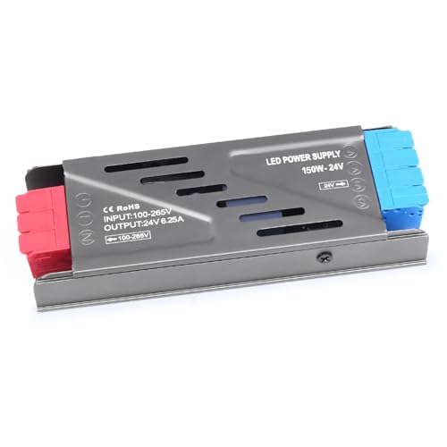 Image of LED Driver 150 Watts Power Supply 100V-265V AC to 24V DC Converter,Quiet and Small Transformer Low Voltage Output for Strip Light,Lamp
