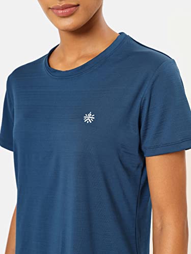 Image of Solid Active T-Shirt with Logo | Women's Gym T-Shirts | Lightweight | High-Performance Workout Wear (CS700440XXL Teal)