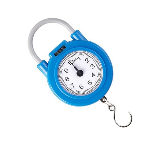 Báscula colgante de pesca Báscula de resorte colgante Grúa con gancho de resorte analógico Capacidad de carga de 22 lb Báscula de pesas portátil de mano para compras de (Blue)