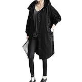 [1/2plus] ニブンノイチプラス コート モッズ フード 大人 オシャレ 春 秋 冬 カラー レディース (黒, XL)