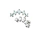 One Piece 16G 1/4''Prong Set Synthetic Opal with curved design to comfortably fit the anatomy of the top cartilage of the ear (White)