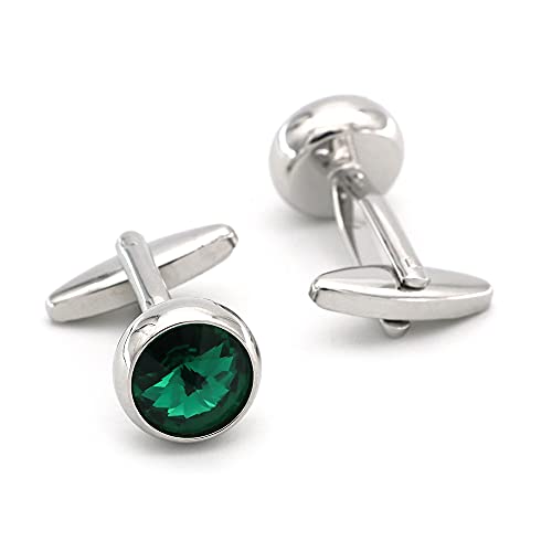 Mancuernillas de lujo para hombre con piedra verde miniatura 5