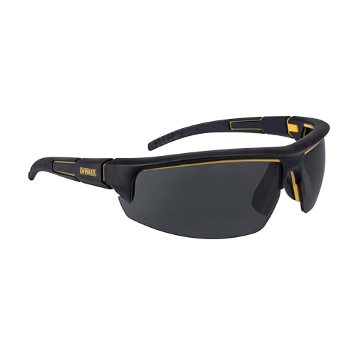 DEWALT DPG109 Polarized Safety Glasses with Anti-Slip UV and Impact Protection - Black Frame - Smoke Lens