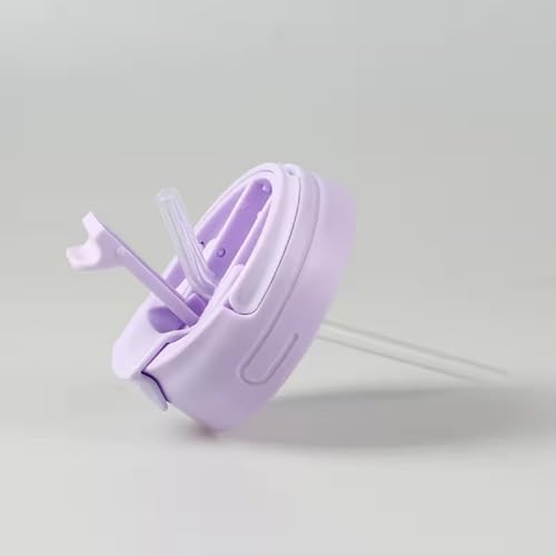 Image of Glass Mug with Straw and Lid, 350ml, Leakproof Travel Tumbler, Lavender