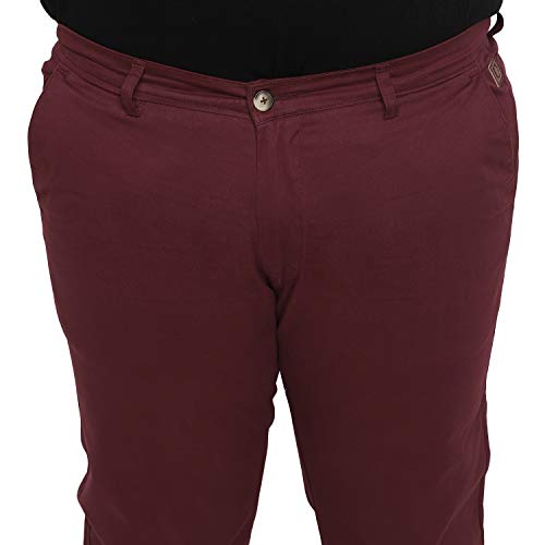 Image of Urbano Plus Men Mid Rise Cotton Regular Fit Casual Chino Pants Stretch