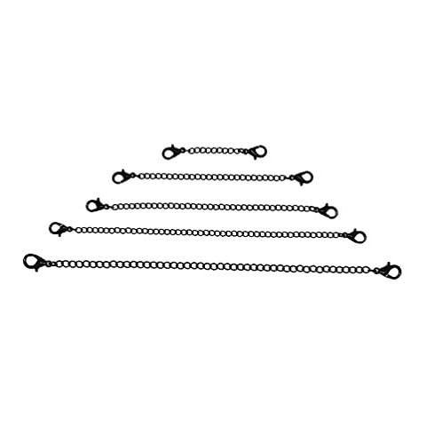 STOBOK 5Pcs Halskette Extender Edelstahl Armband Extender Kette Fußkettchen Verlängerung Ketten mit Karabiner Und Verschlüsse Für DIY Schmuck Erkenntnisse Der Schwarz Cover