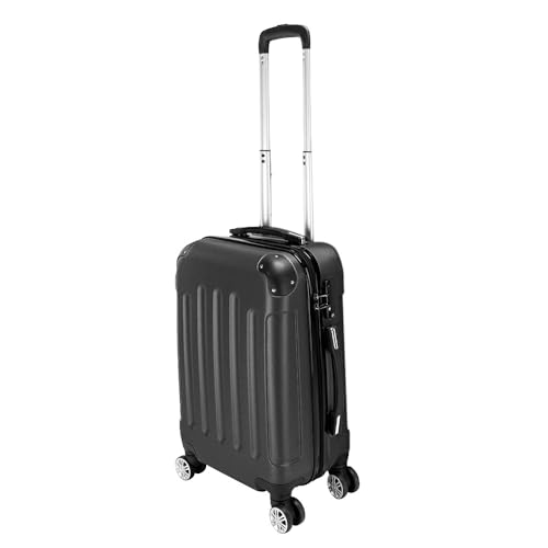Luggage 3 Piece Set Suitcase, Airline Approved ABS Hardshell Luggage with Spinner Wheels, Carry on Lightweight Suitcase with Telescoping Handle, Black(20 ", 24 ",28")4