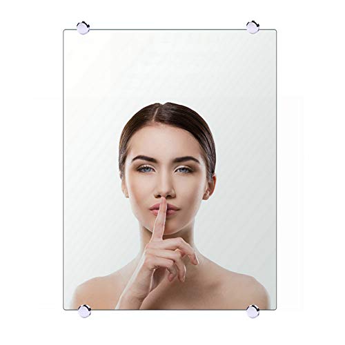 Kaileyouxiangongsi 4Pcs Zinc Alloy Mirror Floating Glass Clip Set- Wall Mounted Mirrors Bracket/Clip -Bathroom Mirrors Supporting Sheet Nail Dresser Mirror Fixed Fitting (Round) #TOP4