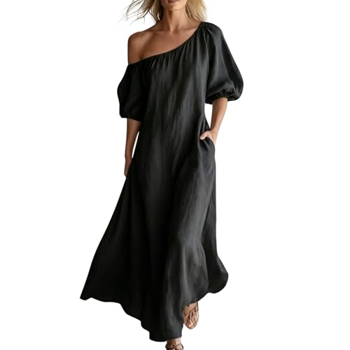 Robe longue bohème en coton lin premium aux finitions fluides et raffinées