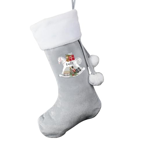 Image of CalEli Gifts Personalised Rocking Horse Silver Stocking