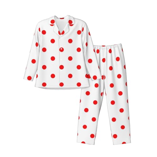 Pyjama à pois pour homme : ensemble de nuit boutonné confortable pour le soir