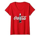 Womens Coca Cola Single Glass Bottle V-Neck T-Shirt
