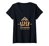 Photo Gallery donna aspen colorado - souvenir impressionante design montagna maglietta con collo a v Photo Gallery donna aspen colorado - souvenir impressionante design montagna maglietta con collo a v