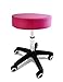 Taburete giratorio con ruedas de plástico color rosa