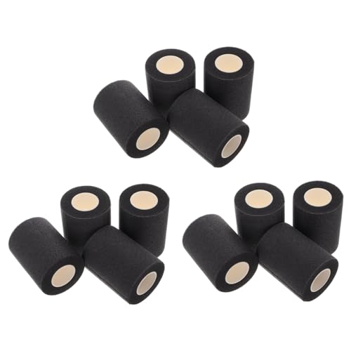 PACKOVE 12pcs Athletic Pre-wrap Bandage Tape for Racket Grip and Sports Support Shock-Absorbing Soft for Elbow Knees Ankle Stability Black