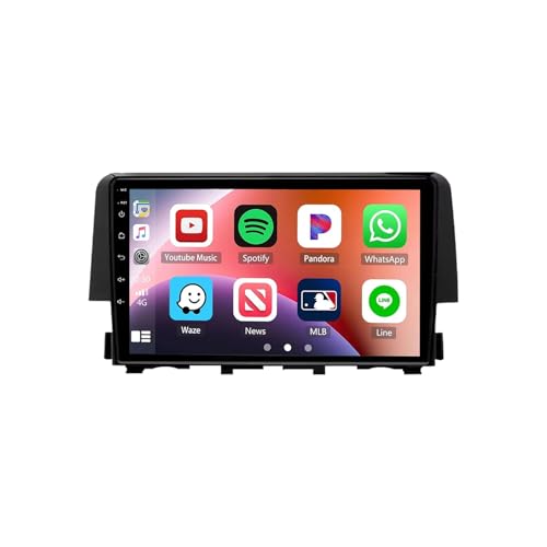 Navegador GPS para Honda Civic 10th 2016-2020 Información de Tráfico en Tiempo Real, Voz y Asistencia Al Conductor, Rutas Personalizadas, Mapas de EU, 8 Nuclear 8G+256G ⭐