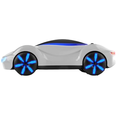 Domary Voiture de Dérive RC Télécommandée, Véhicule de Cascade, Lumière Pulvérisée, 360 Tours, Jouet pour Enfants, Garçons et Filles (Blanche)