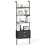 Adición Estilosa y Versátil: Esta estantería es la mejora superior para el hogar. Sus líneas simples y color clásico añaden un toque industrial moderno a cualquier habitación, ya sea la sala de estar, el comedor o la oficina en casa.